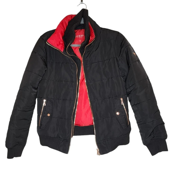 Guess Black puffy coat. Women's size small. - Picture 4 of 16
